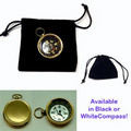Brass Compass w/ Velveteen Pouch